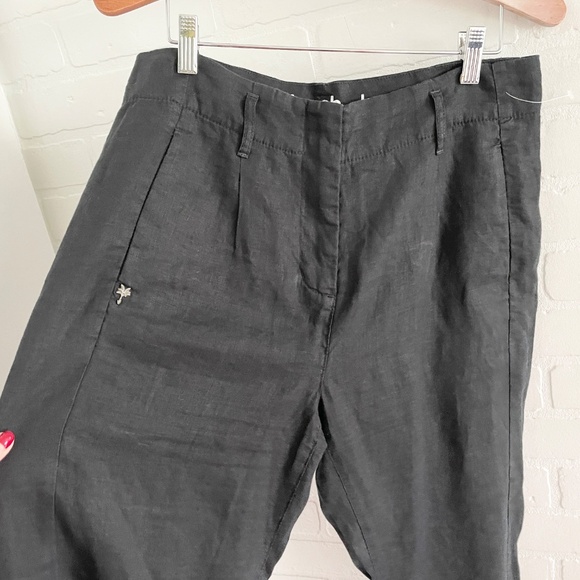 Anthropologie x Sandwich_linen Barrel Ankle Pants Pockets Lagenlook Black Sz S - Picture 3 of 14